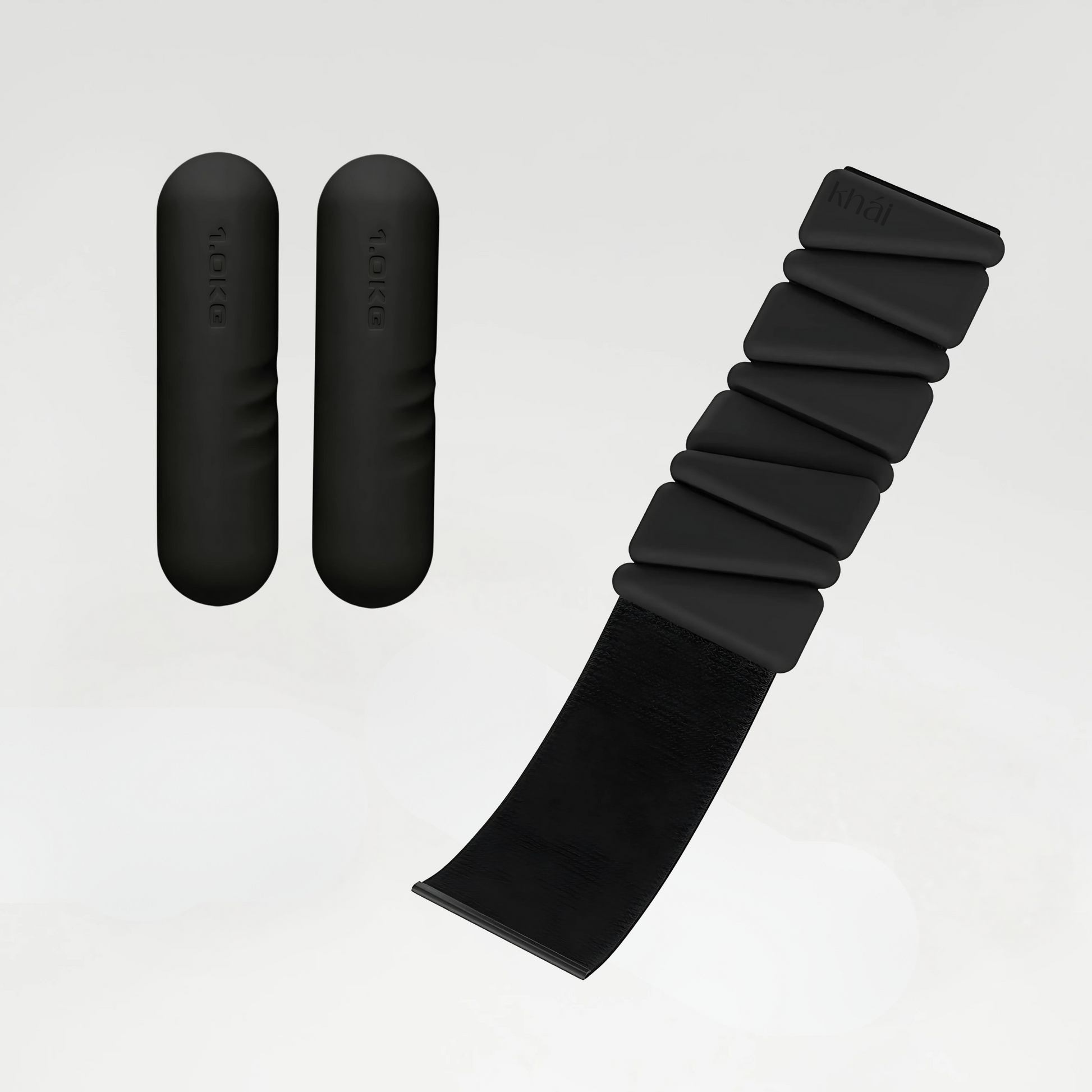 Pair of 1 kg black dumbbells with a smooth matte finish, designed for light strength training and home workouts.