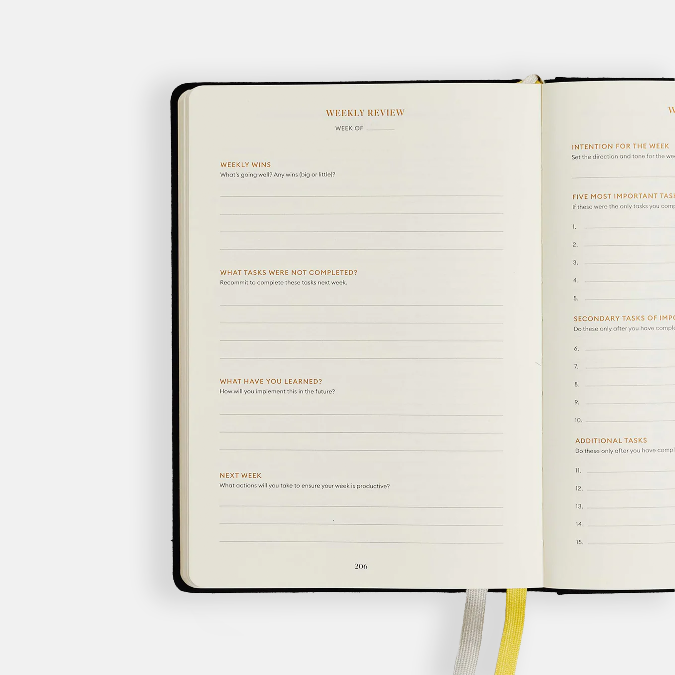 Productivity Planner päevik nädala refleksioon. 