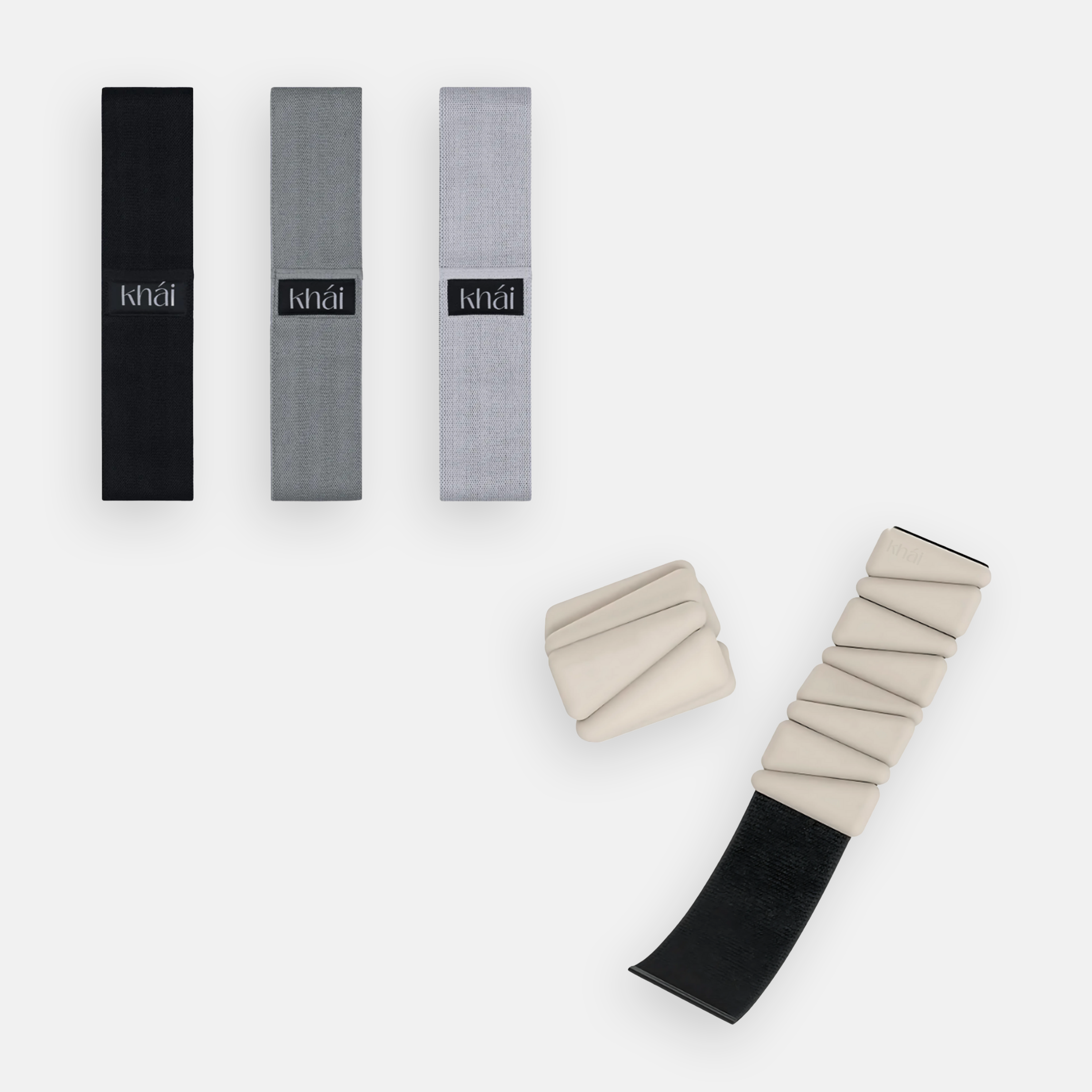 Treeningkummide ja jalaraskuste komplekt kodus treenimiseks. 