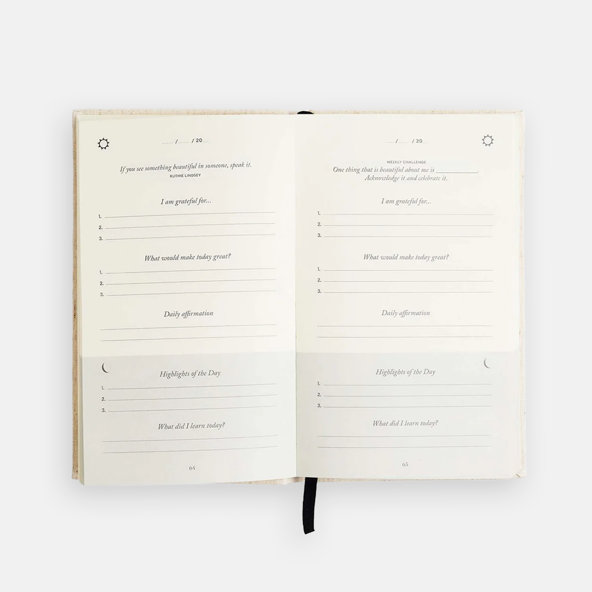 Igapäevaseks kasutuseks mõeldud päevik The Five Minute Journal. 